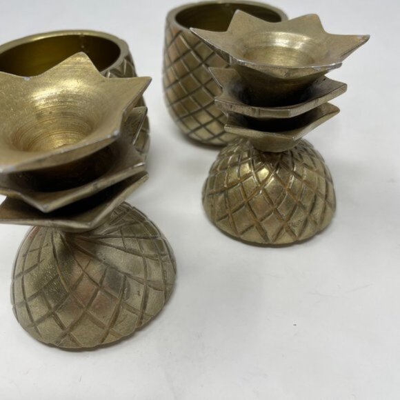 Jodhpuri MINI GOLD PINEAPPLE SHOT CUPS MUGS - SET OF 2 - Picture 4 of 8